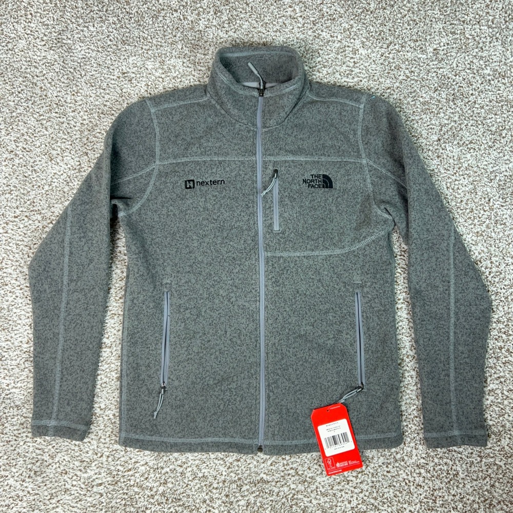 North Face Jacket Mens Small Gray Hiking Full Zip Sweater Fleece Hiking Outdoor